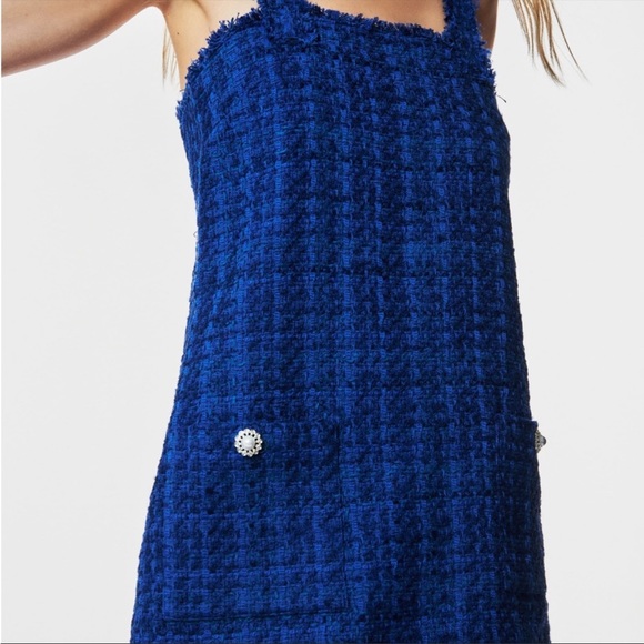 Zara Tweed Button Overalls Dress - Picture 2 of 7